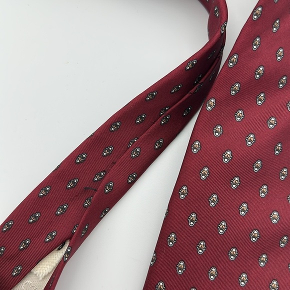 Dior Burgundy and Gray Patterned Tie - Picture 6 of 6